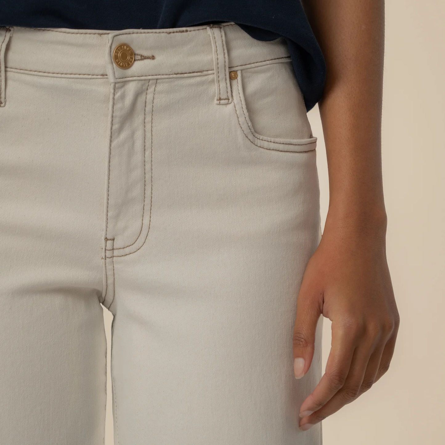 Charlotte High Rise Wide Leg w/ Raw Hem - Ecru