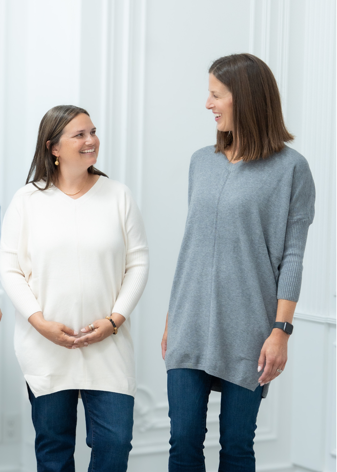 The Perfect Tunic Knit (Grey & Cream)