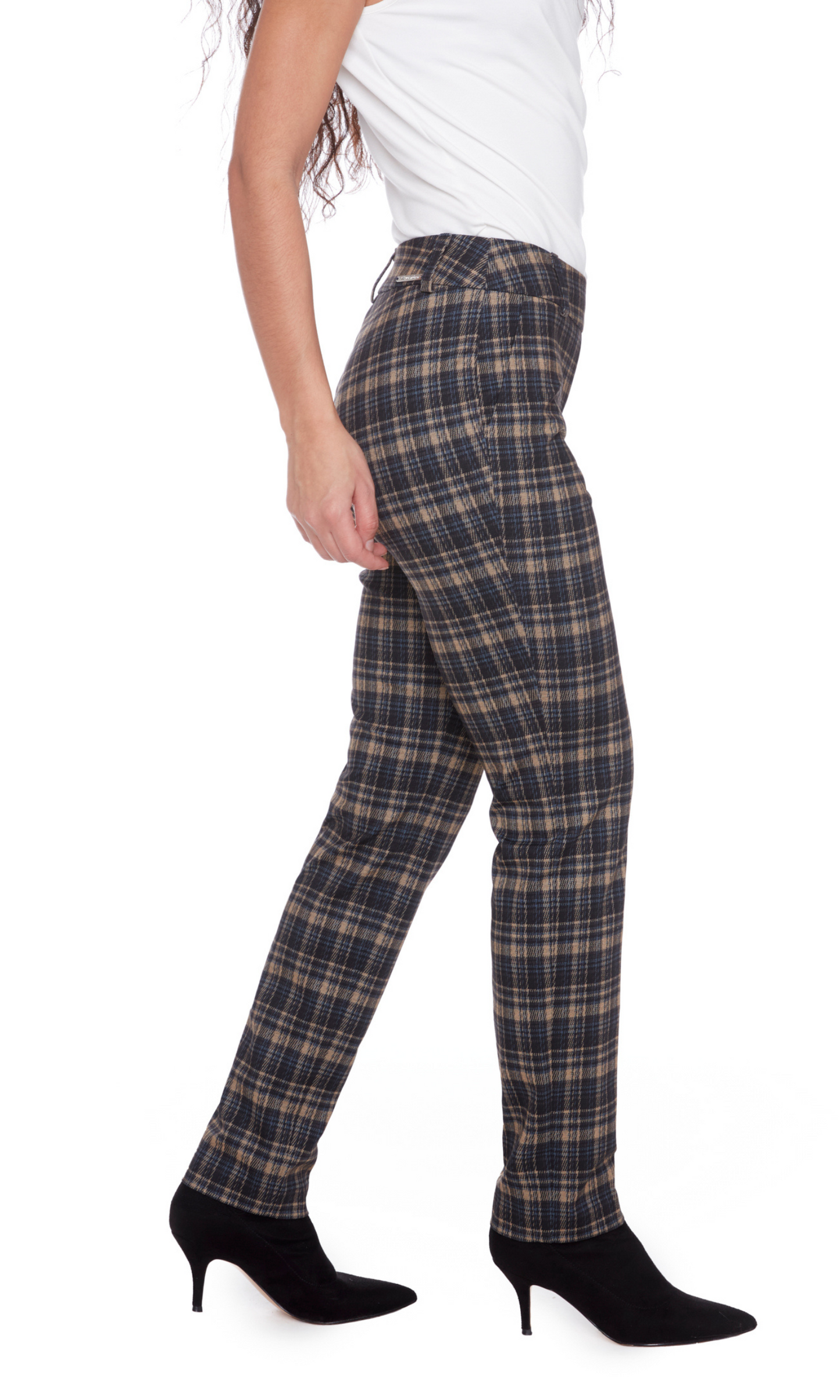 Scottie Freya Plaid Ponte Slim Full-Length Pant