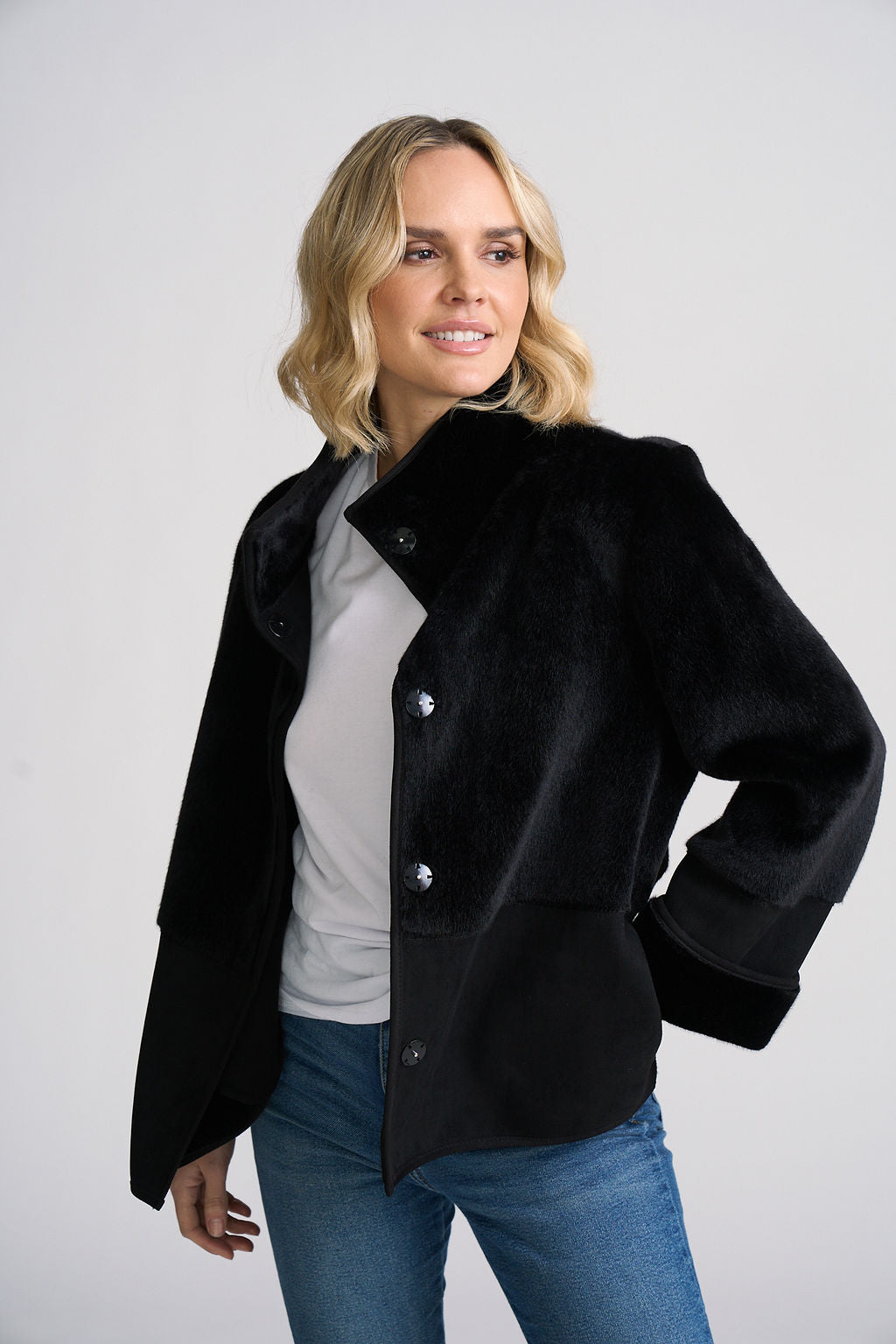Teresya Faux Fur & Suede Jacket