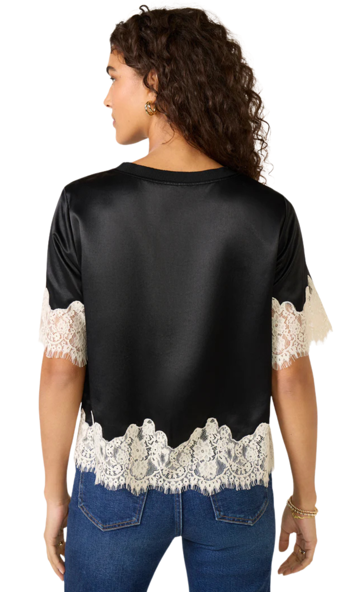 One Of A Kind Satin Lace Top