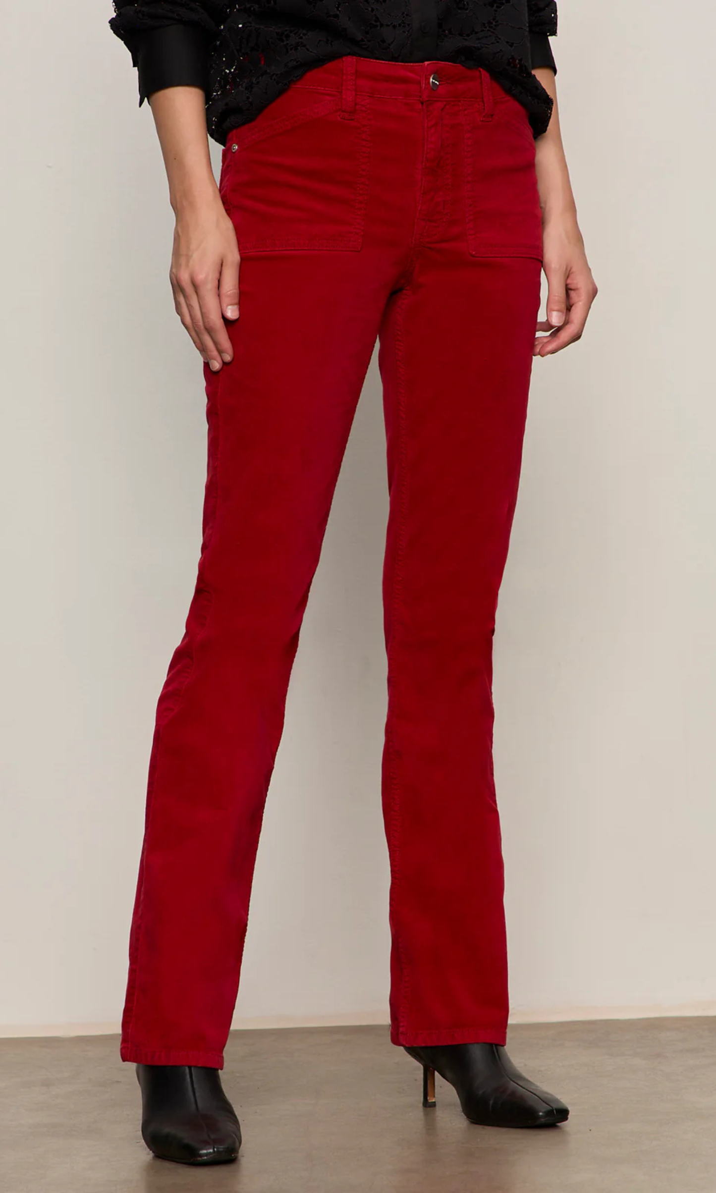 Velveteen Brook Bootcut (Cherry Lacquer)