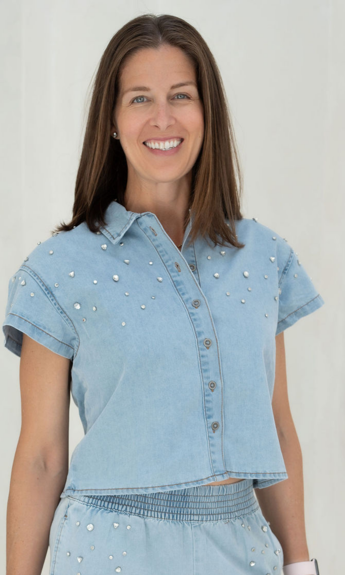 Embellished Denim Shirt