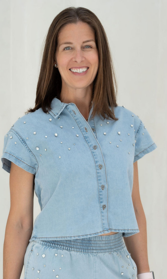 Embellished Denim Shirt