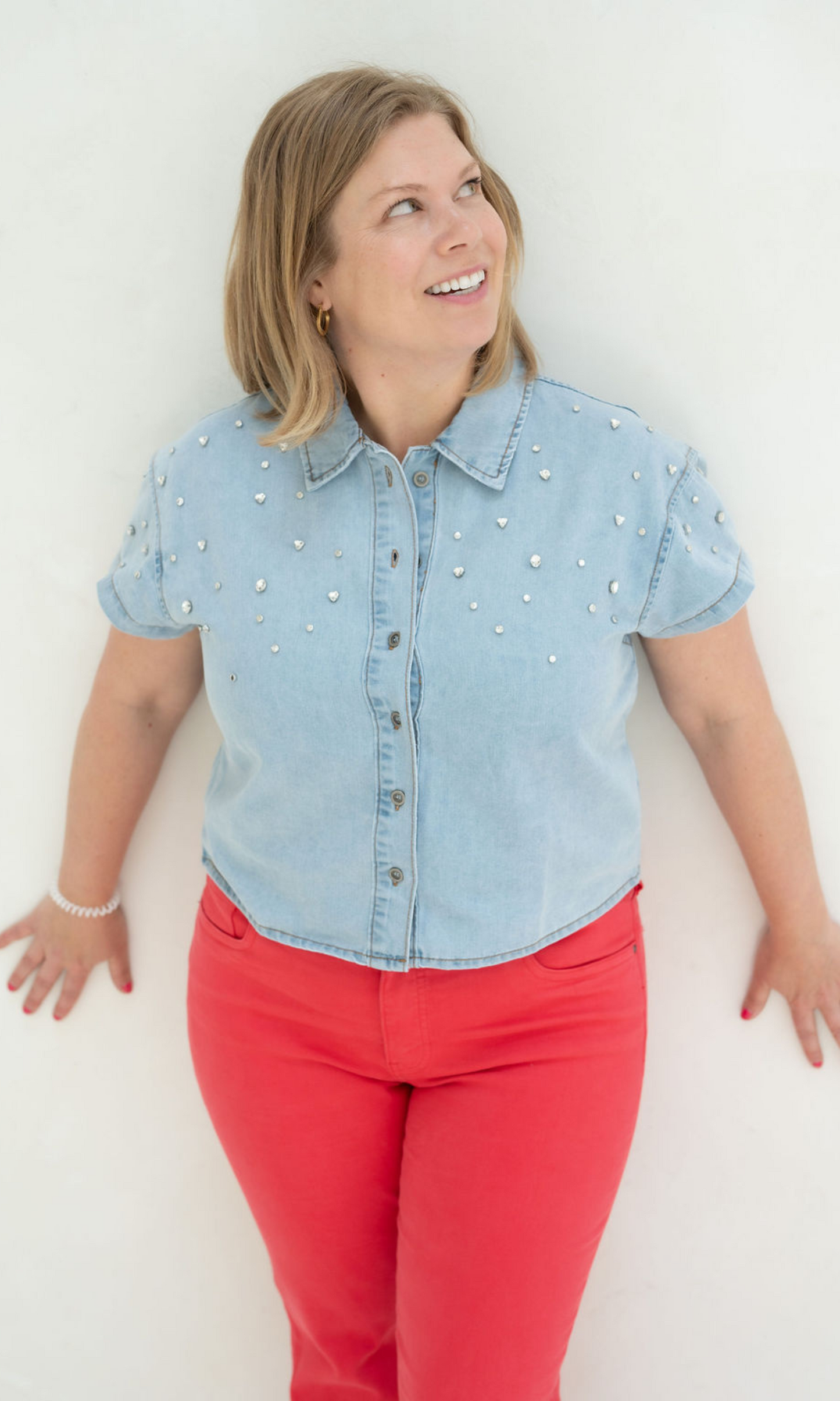 Embellished Denim Shirt