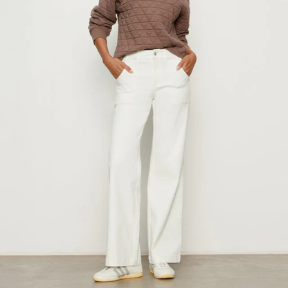 Sculpted Insider Wide Leg Jean (Chalk)