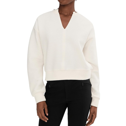 Split Neck Ribbed Top