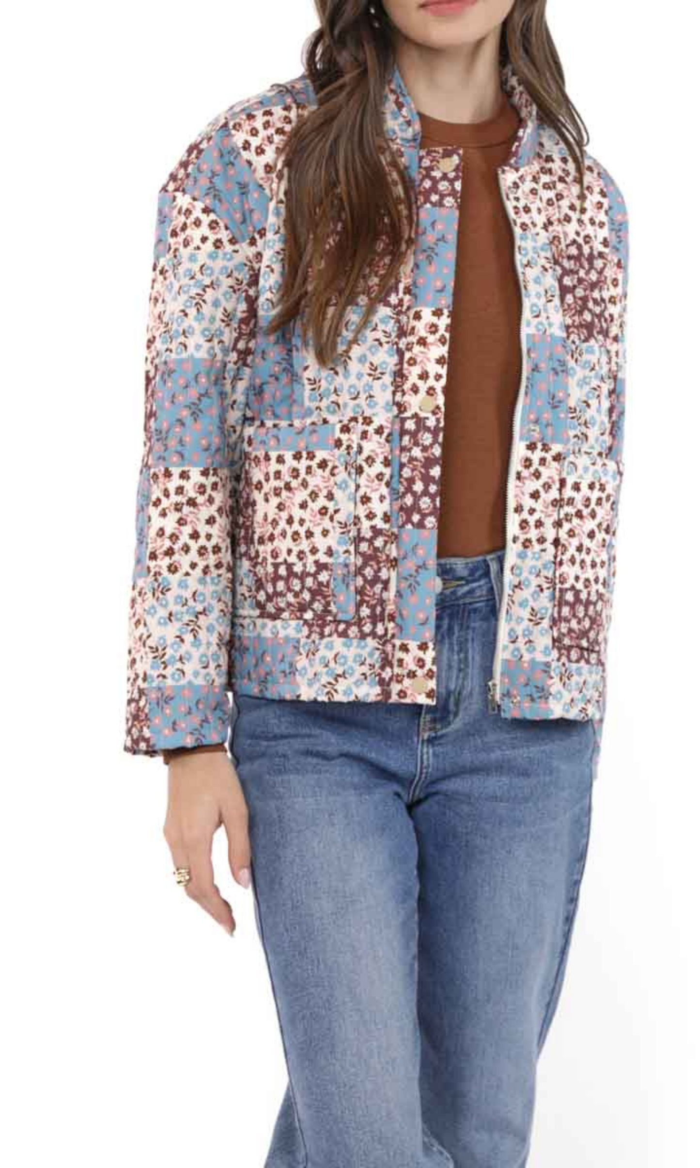 Floral Patchwork Quilted Jacket