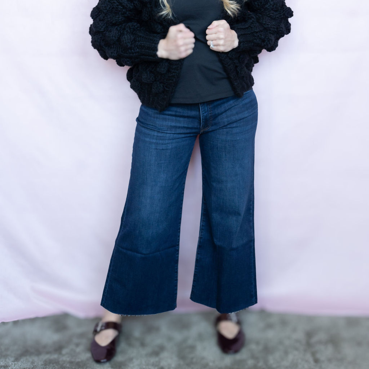 Meg High Rise Wide Leg Raw Hem