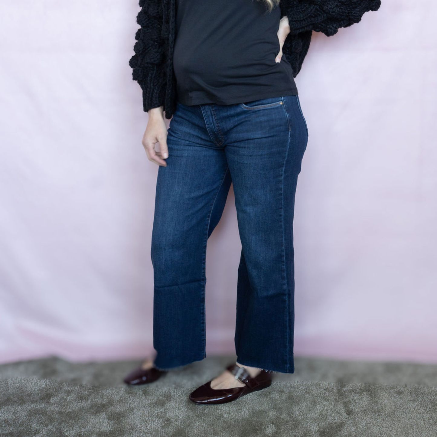 Meg High Rise Wide Leg Raw Hem