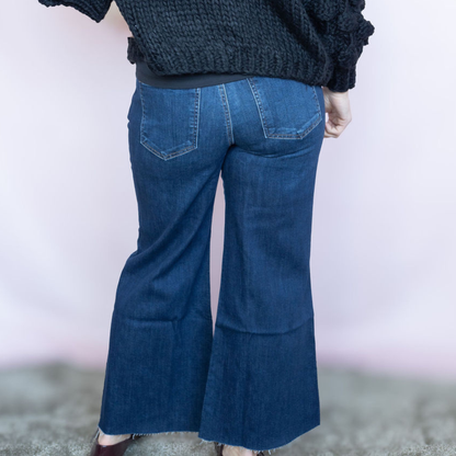 Meg High Rise Wide Leg Raw Hem
