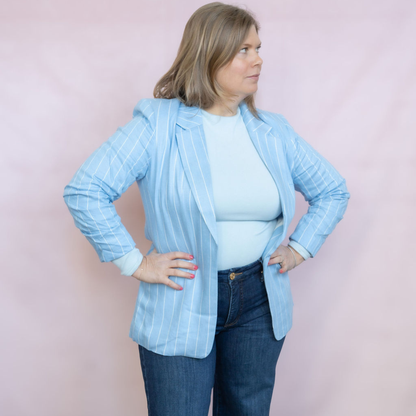 Striped Linen Blend Blazer