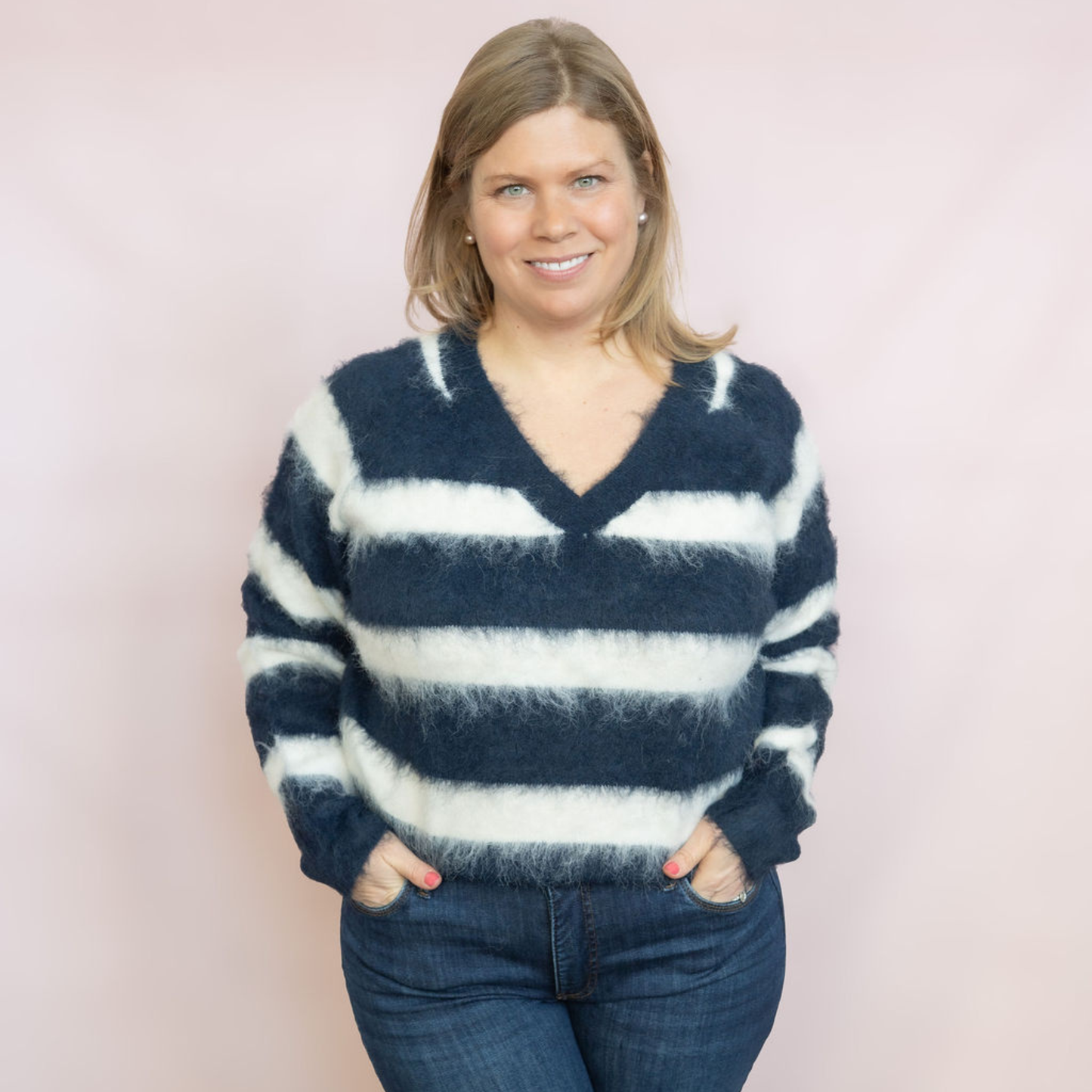 Navy Striped Sweater