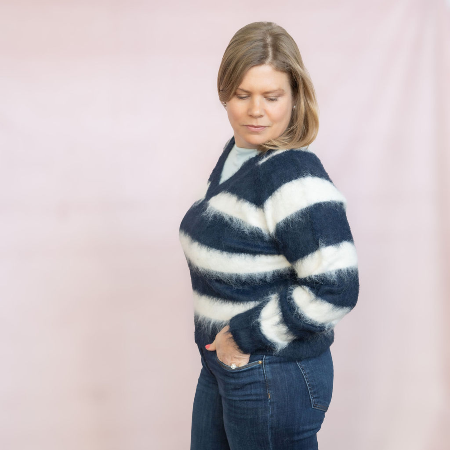 Navy Striped Sweater