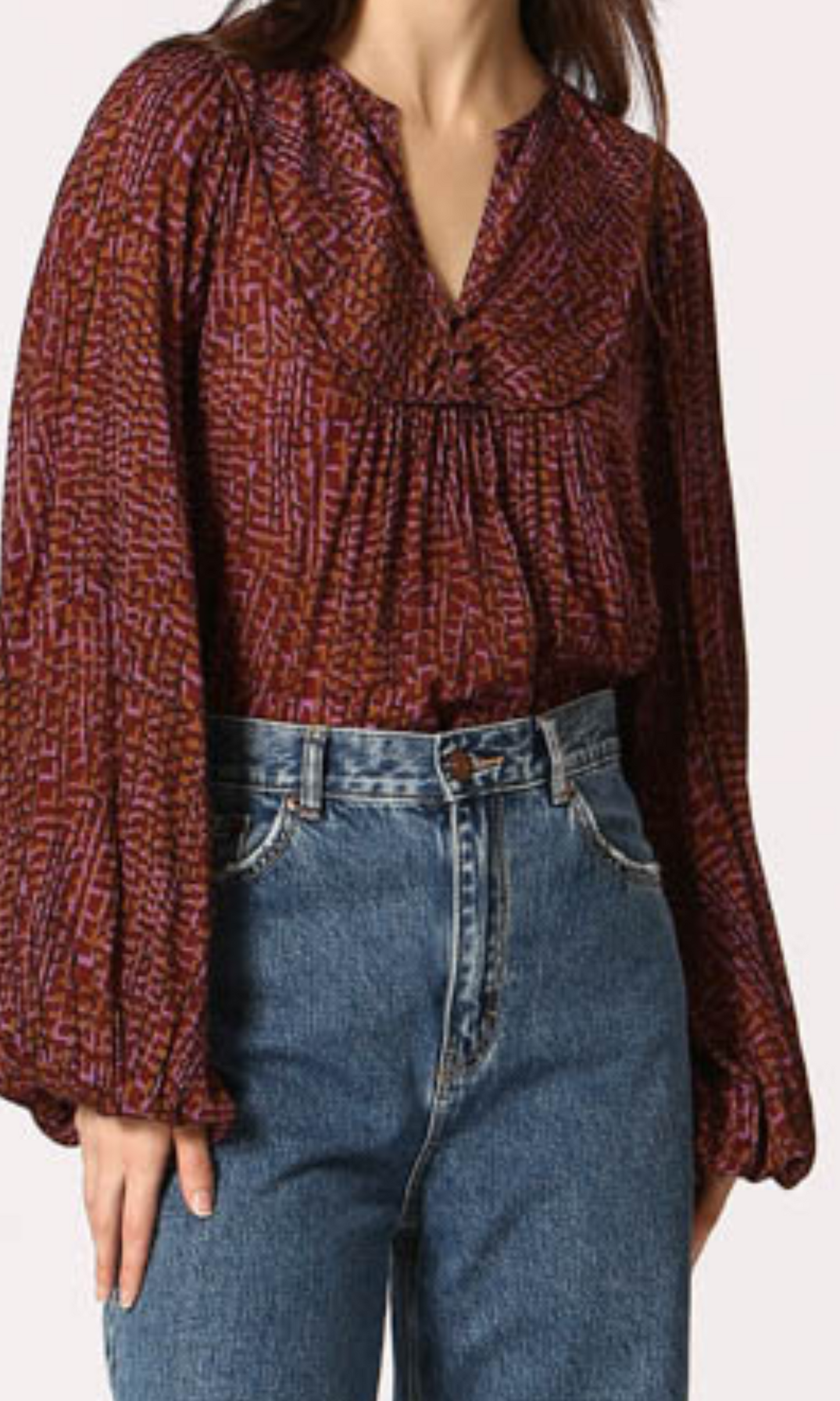 Crimson Mosaic Blouse