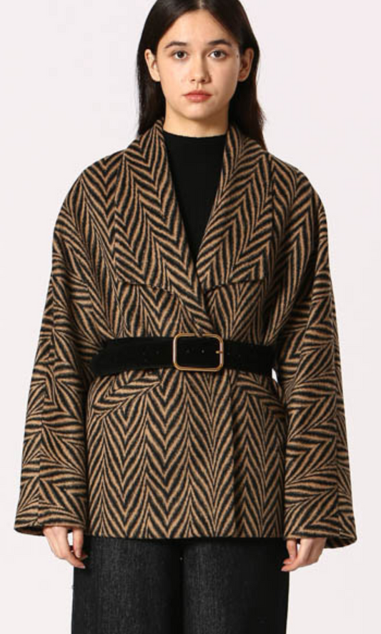 Chevron Belted Coat