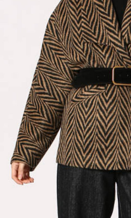 Chevron Belted Coat