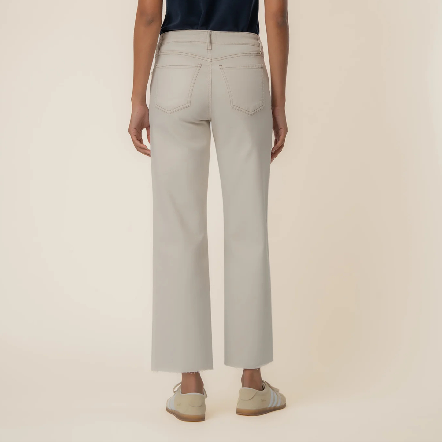 Charlotte High Rise Wide Leg w/ Raw Hem - Ecru