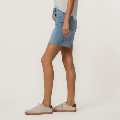 Hailey High Rise Short w/ Raw Hem - Focus