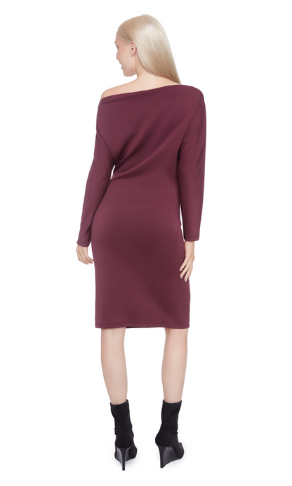 Demi Solid Cowlneck Butter Soft Midi Dress