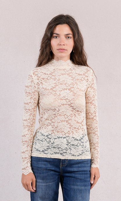 Semi-Sheer Lace Top