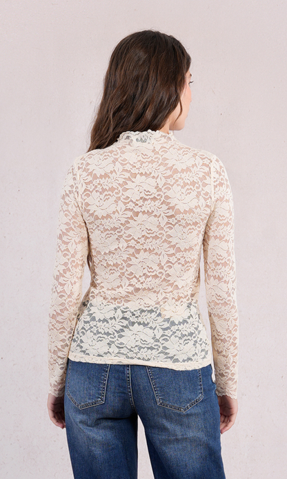 Semi-Sheer Lace Top