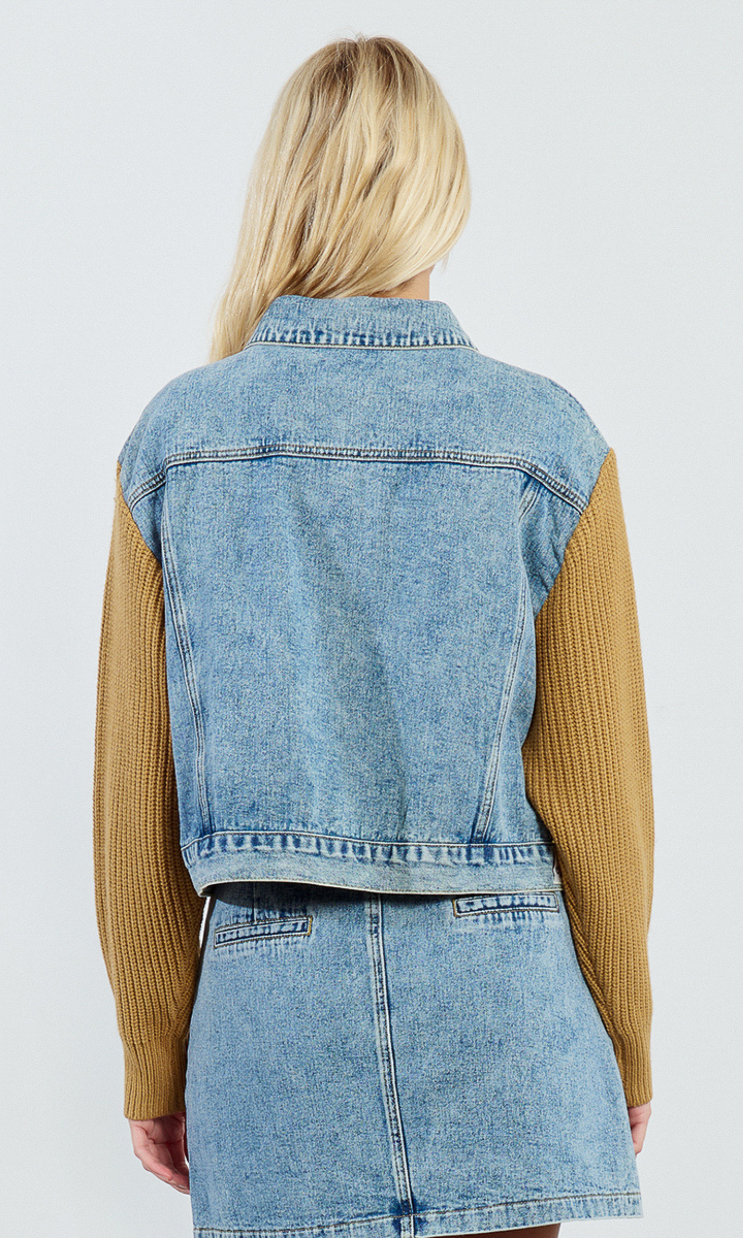 Bi-Material Denim Jacket