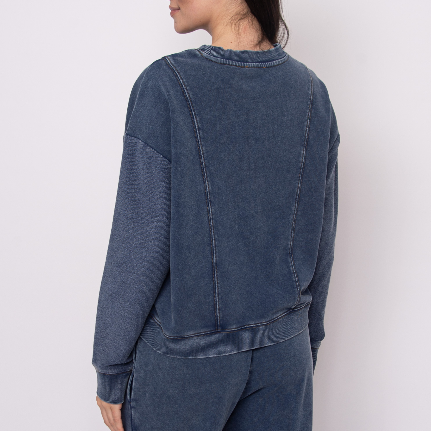 Kacey Denim Look French Terry Pullover