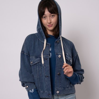 Sarana Denim Look Hooded Jacket