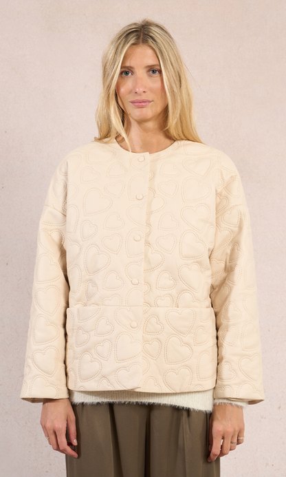 Vegan Leather Heart Shacket