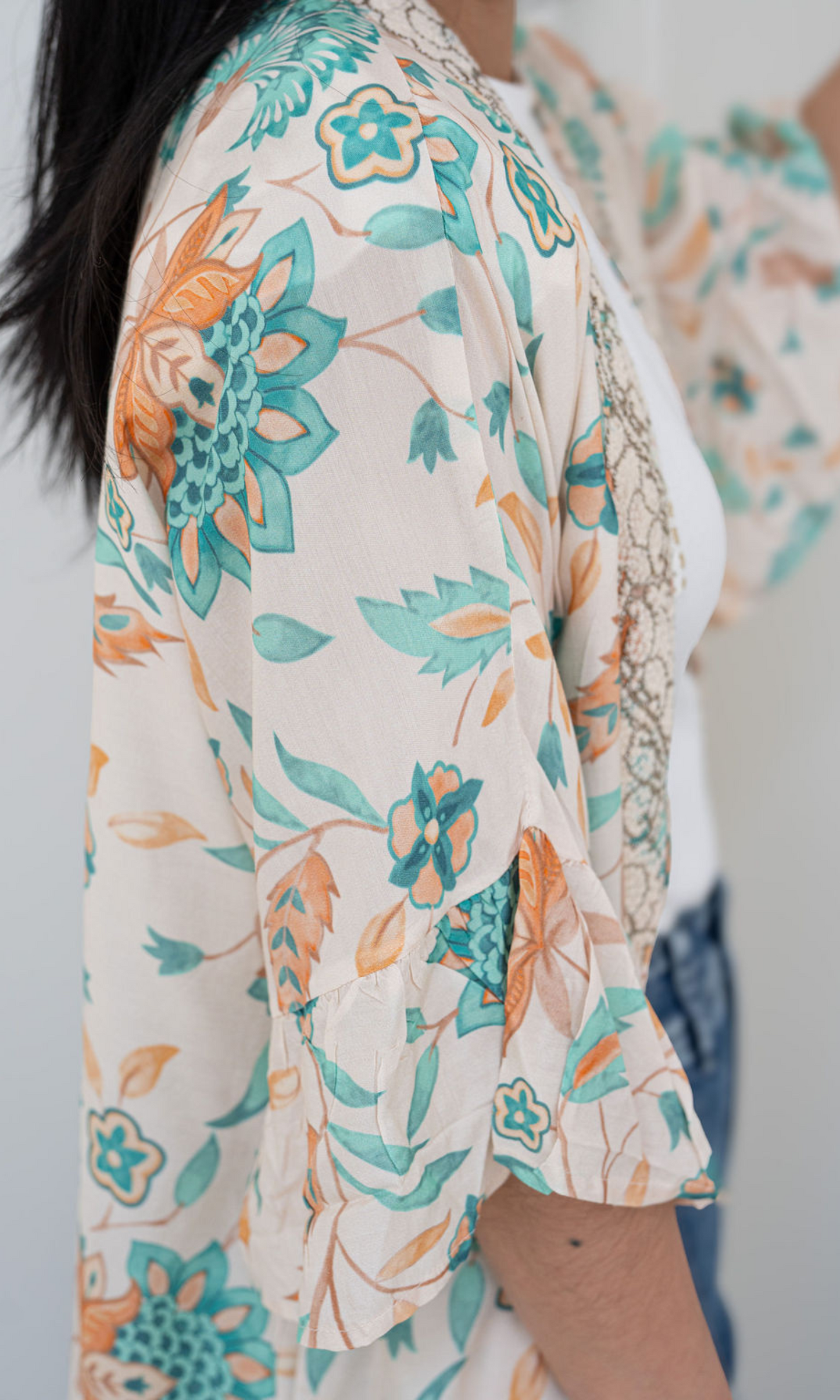 Embroidered Printed Kimono
