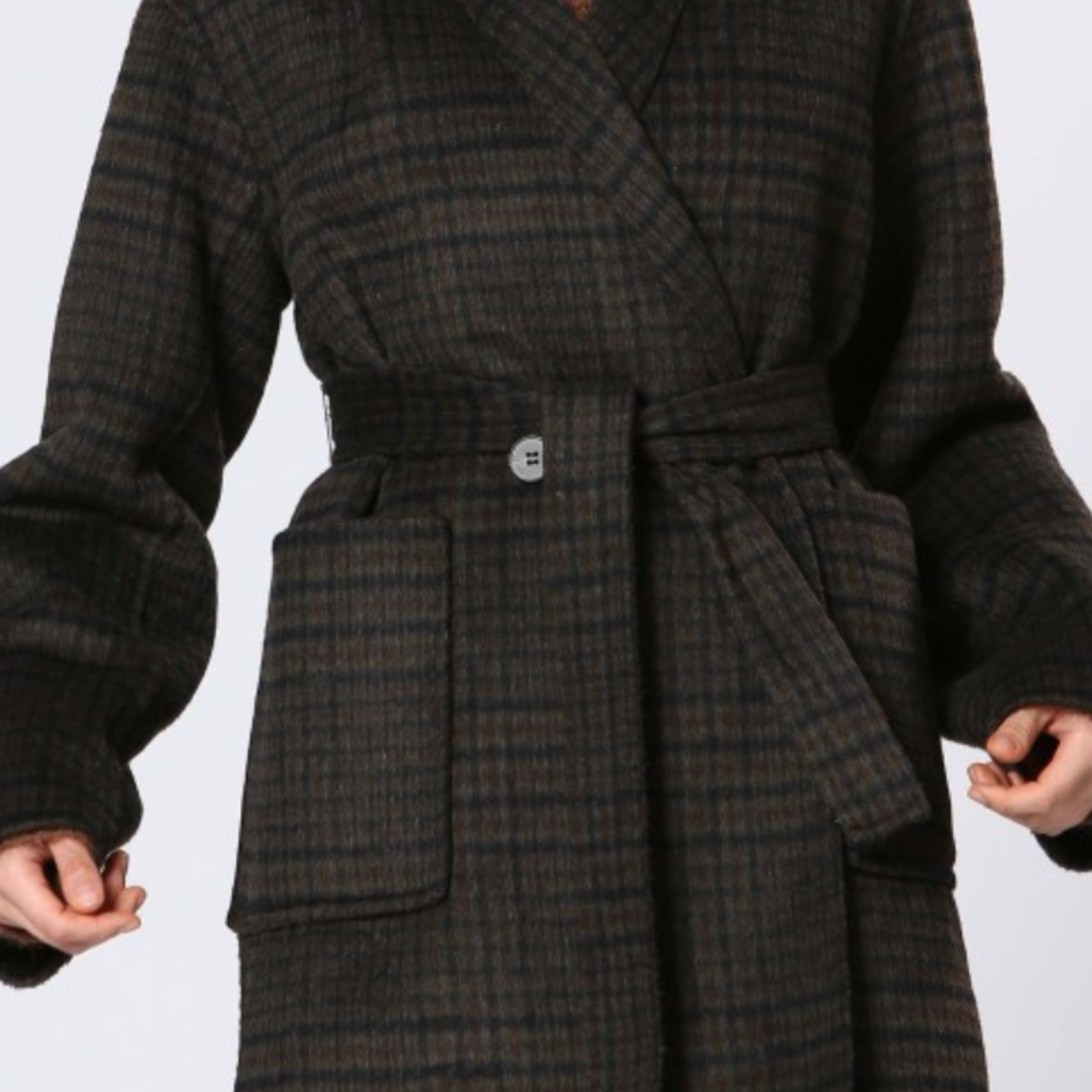 Belted Checked Coat