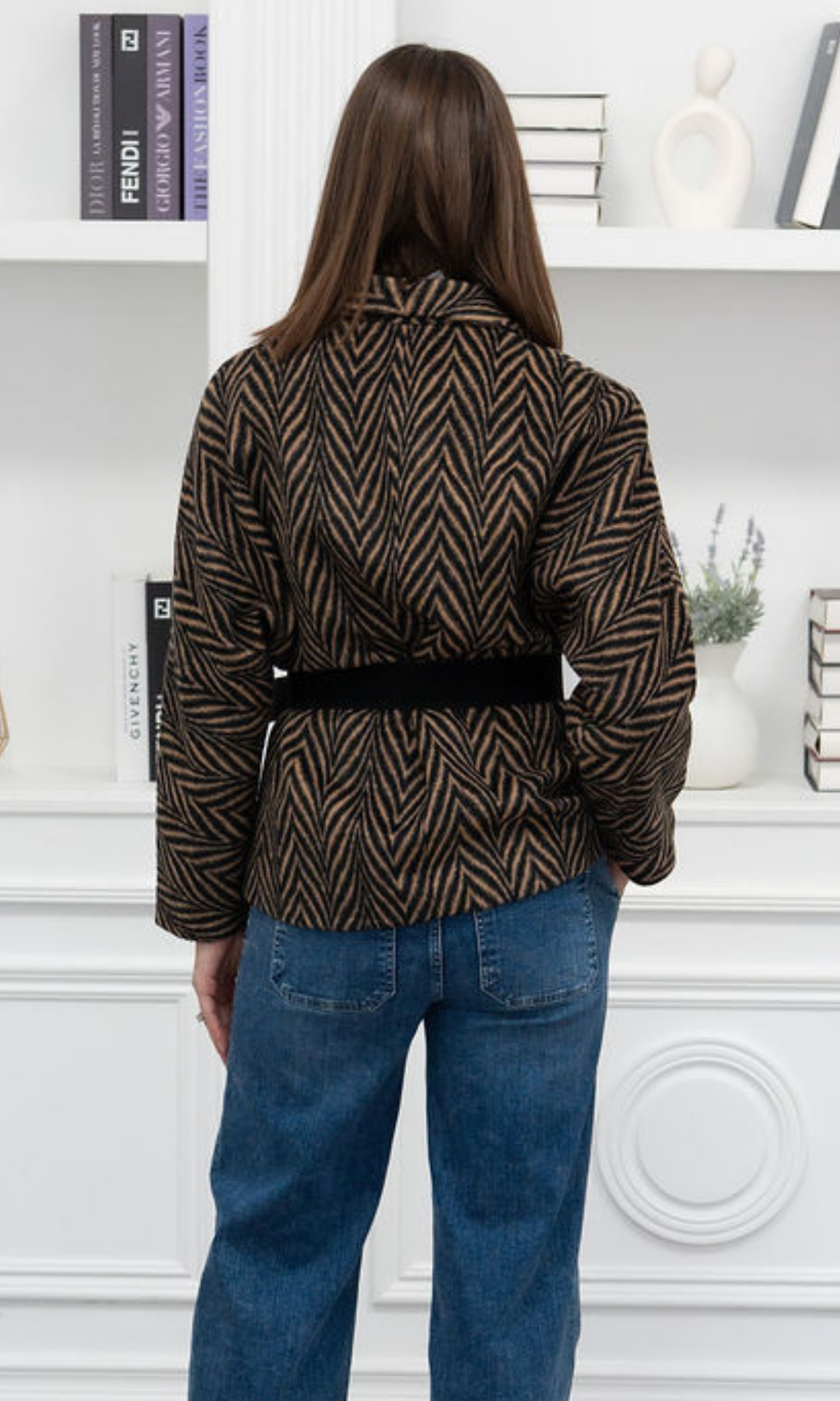 Chevron Belted Coat