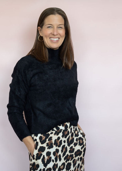 Mohair Look Mockneck Sweater