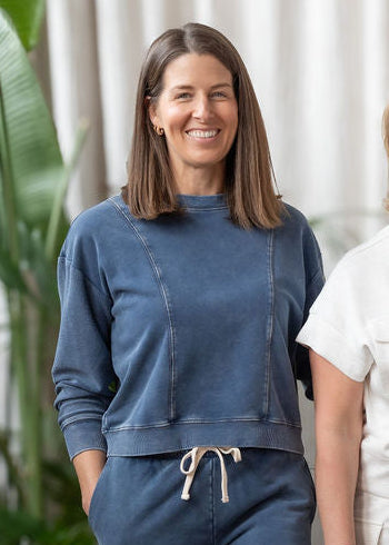 Kacey Denim Look French Terry Pullover
