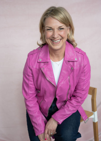 Wild Leather Jacket - Electric Fuchsia