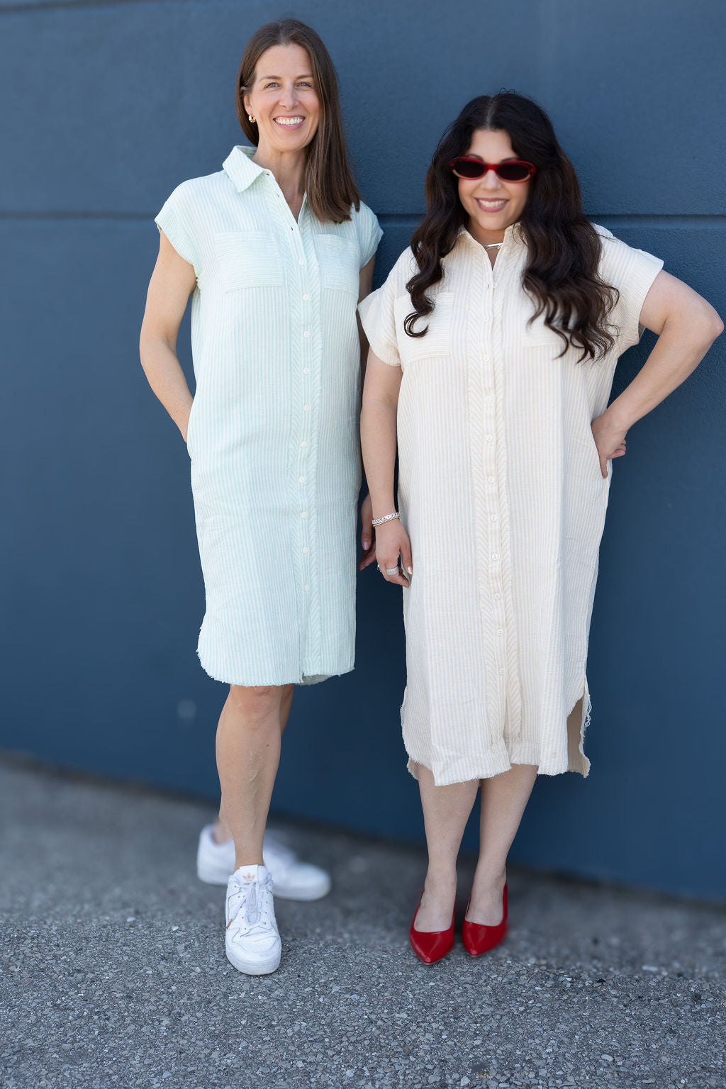 Aira Stripe Gauze Shirt Dress