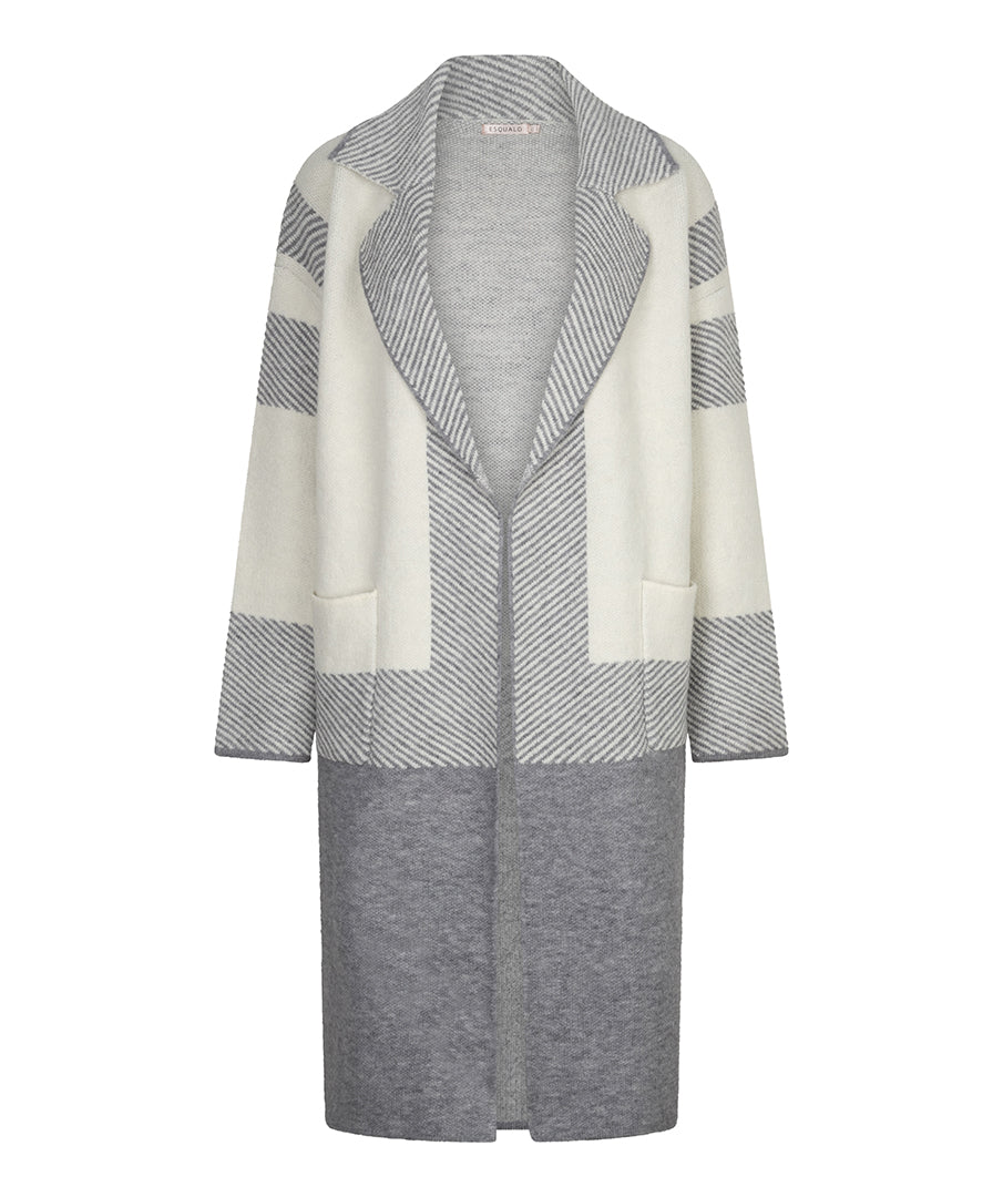 Colour Block Long Cardigan