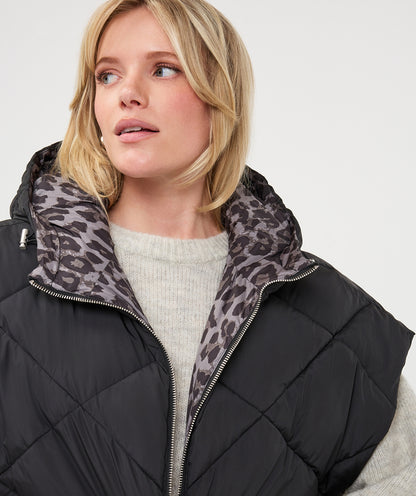 Leopard Reversible Poncho Vest