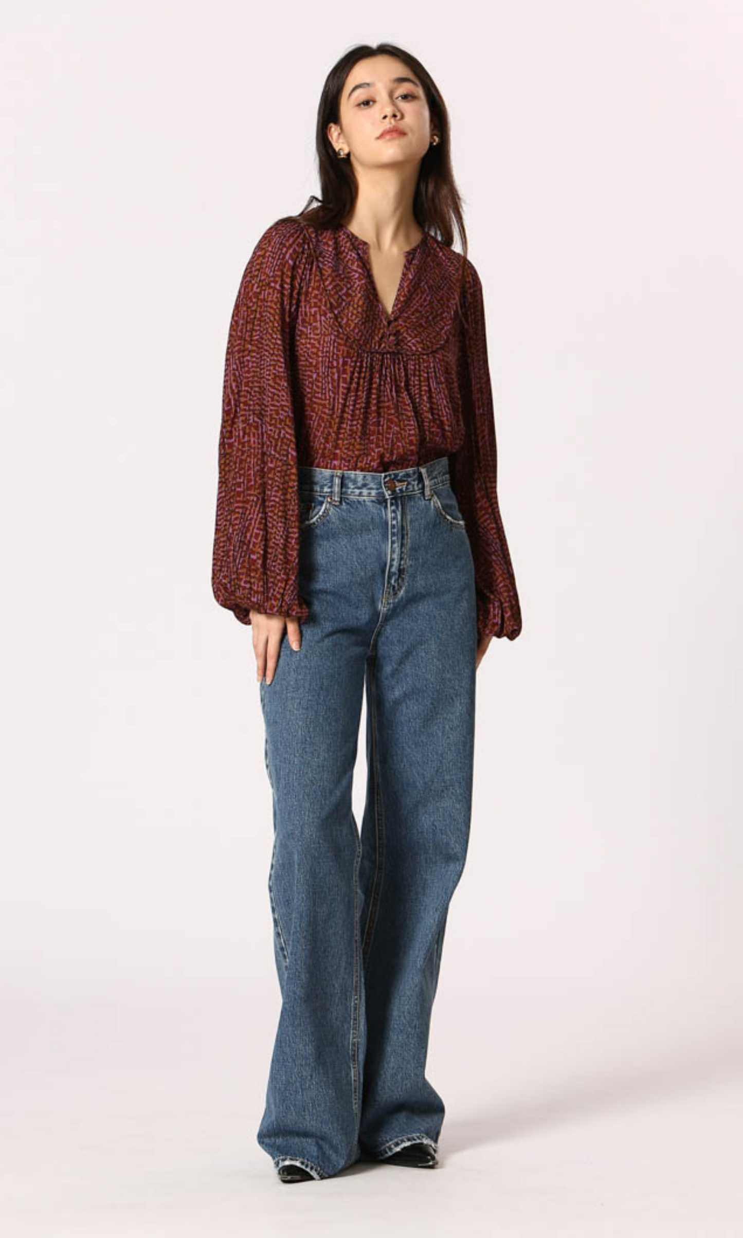 Crimson Mosaic Blouse