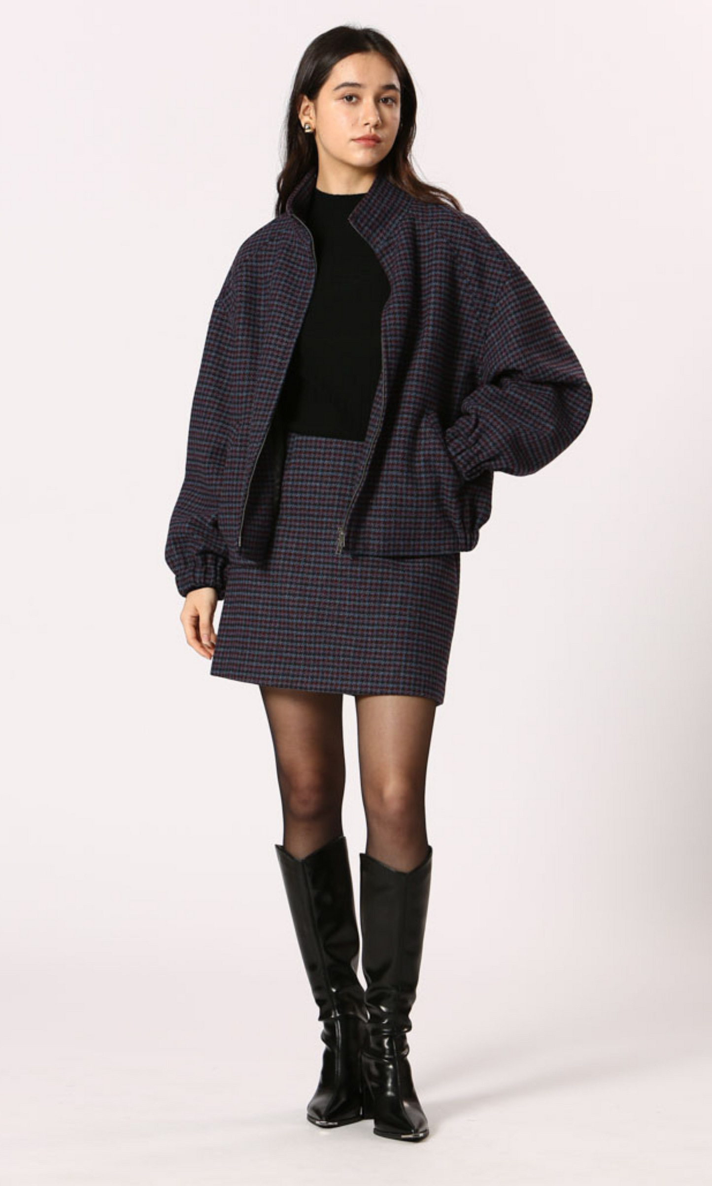 Houndstooth Zip Jacket