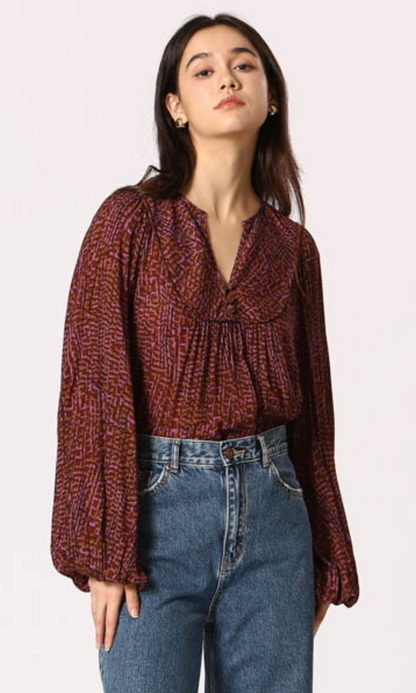 Crimson Mosaic Blouse