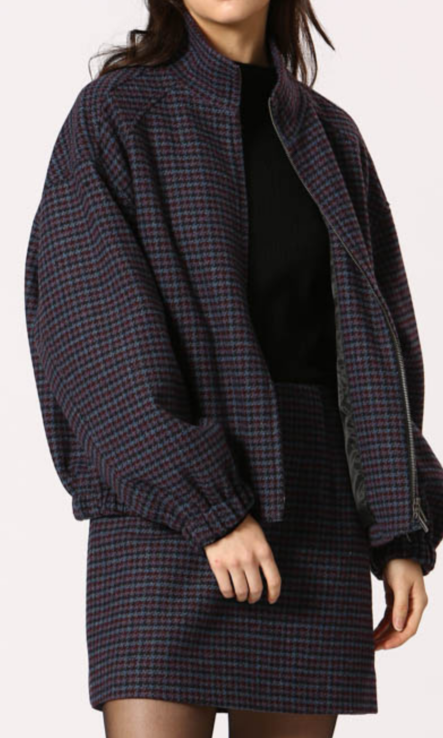 Houndstooth Zip Jacket