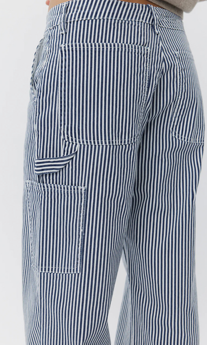 Gitte Trousers - Dark Blue Striped