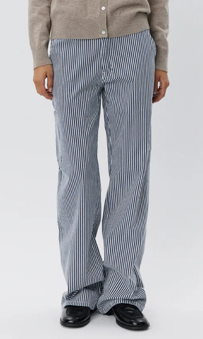 Gitte Trousers - Dark Blue Striped