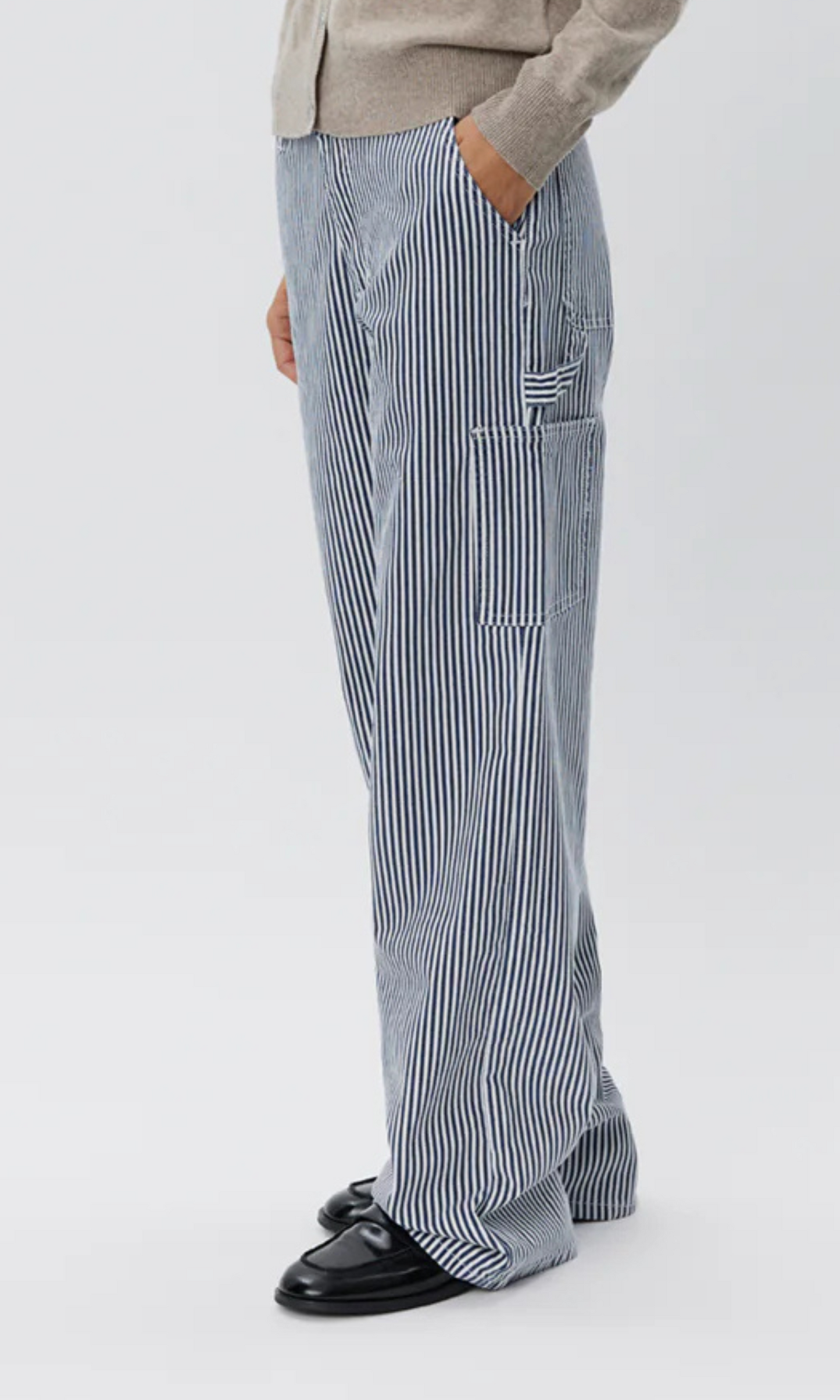 Gitte Trousers - Dark Blue Striped