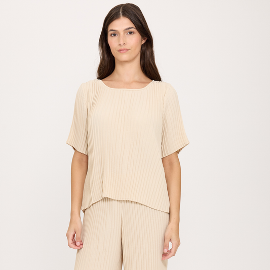 Pleated Plissé Top