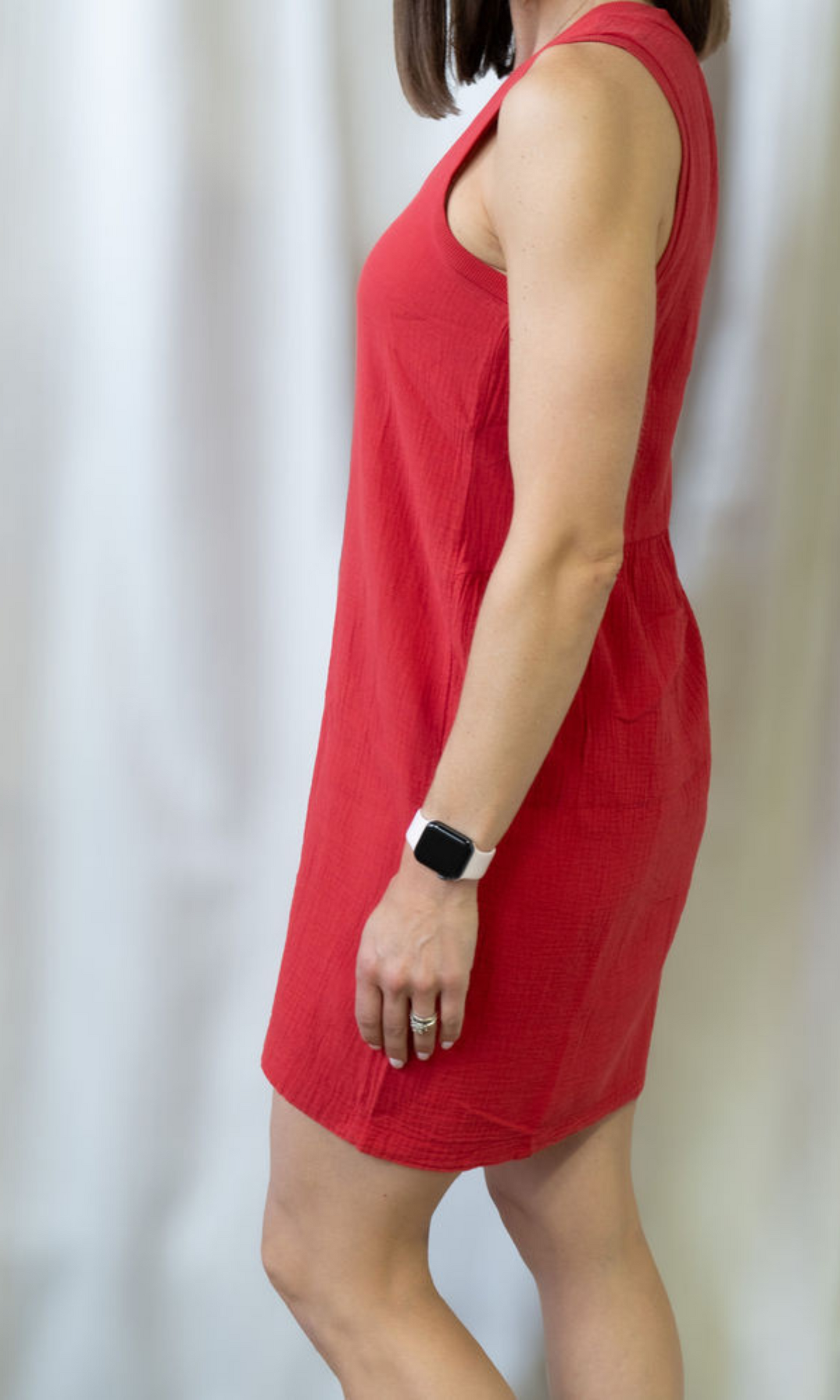 V-Neck High Low Dress