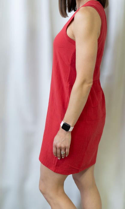 V-Neck High Low Dress